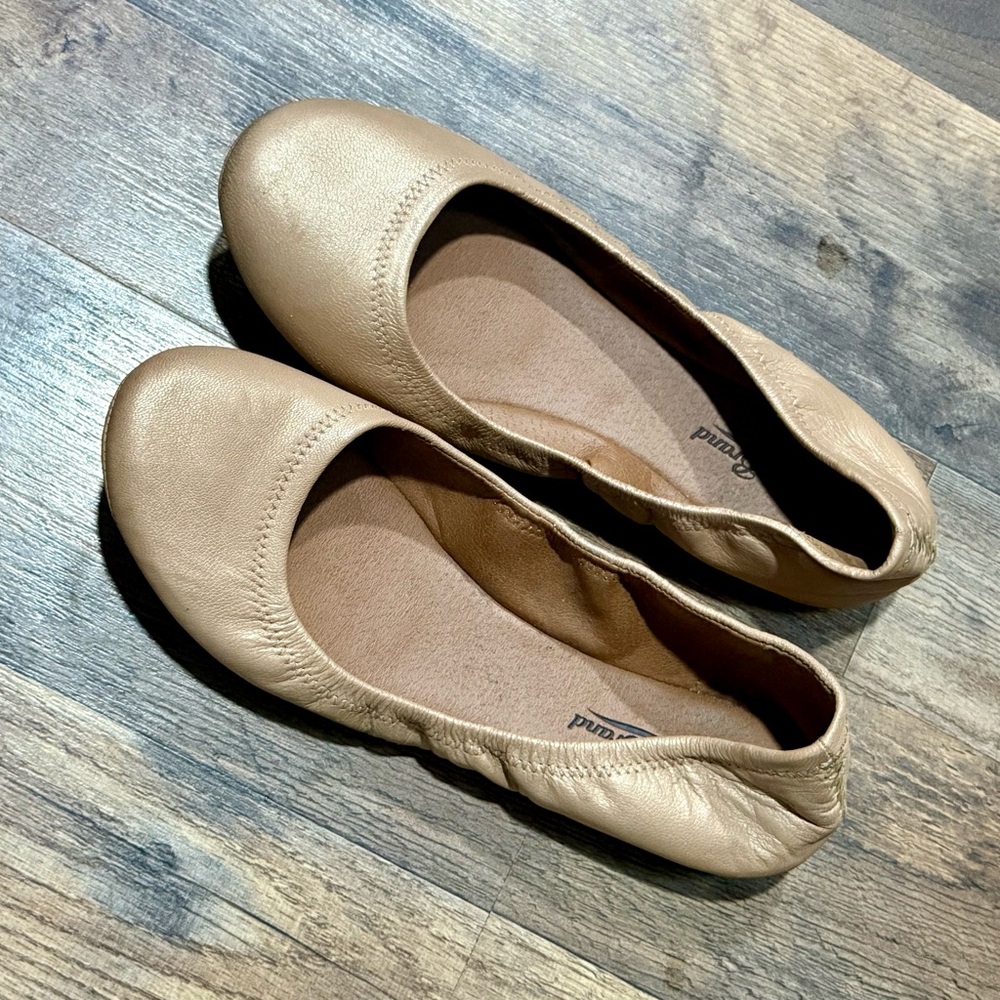 Lucky Brand Gold Leather Ballet Flats
